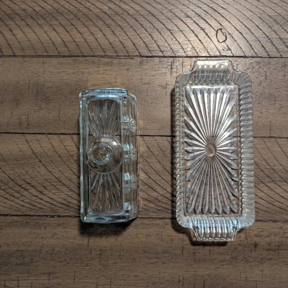 Vintage Federal Glass Windsor Butter Dish Clear Pressed Glass Mid Century - Picture 5 of 7